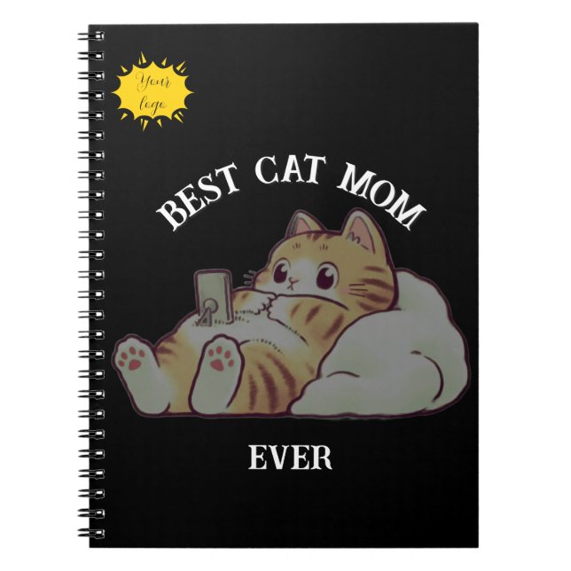 Caderno Espiral Foto de Mãe de Gato Fofa (Frente)