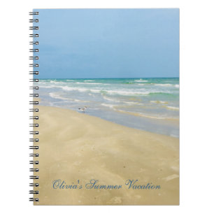 Caderno Espiral Foto de praia de férias personalizadas