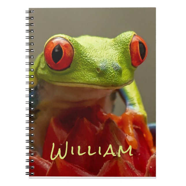 Caderno Espiral Foto de Sapo tropical personalizada (Frente)