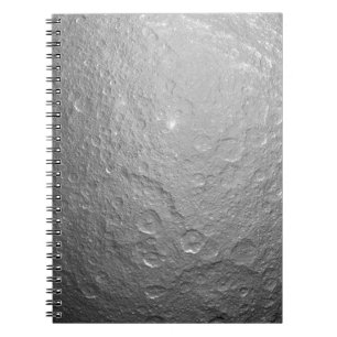 Caderno Espiral Foto Detalhada da Lua Cheia Superfície Lunar em