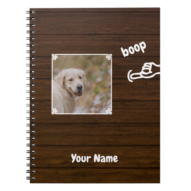 Caderno Espiral Foto do Cachorro com Nariz Boop (Frente)