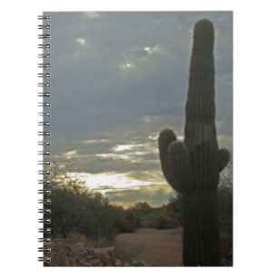 Caderno Espiral Foto do cacto do Saguaro do nascer do sol do