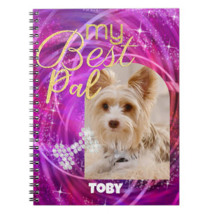 Caderno Espiral Foto do Cão-de-Pet Mangenta