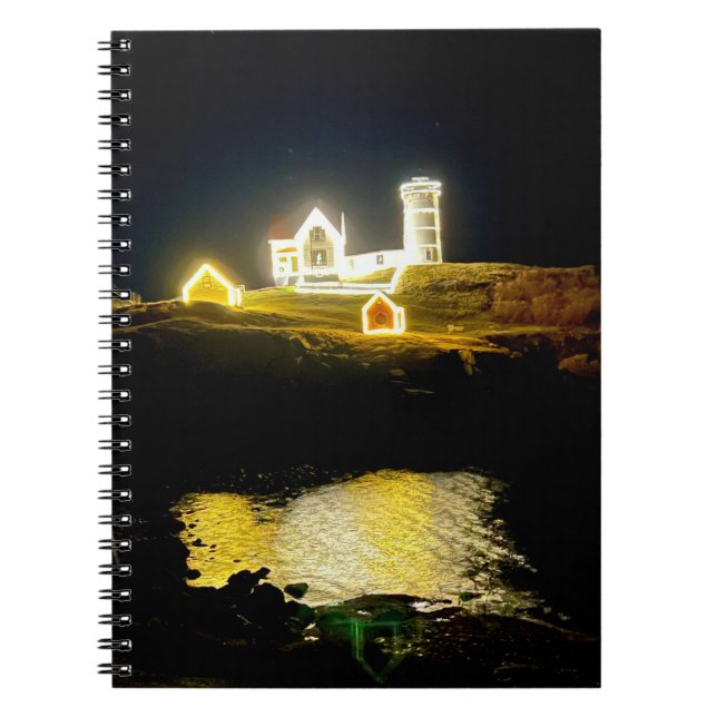 Caderno Espiral Foto do Farol de Nubble (Frente)