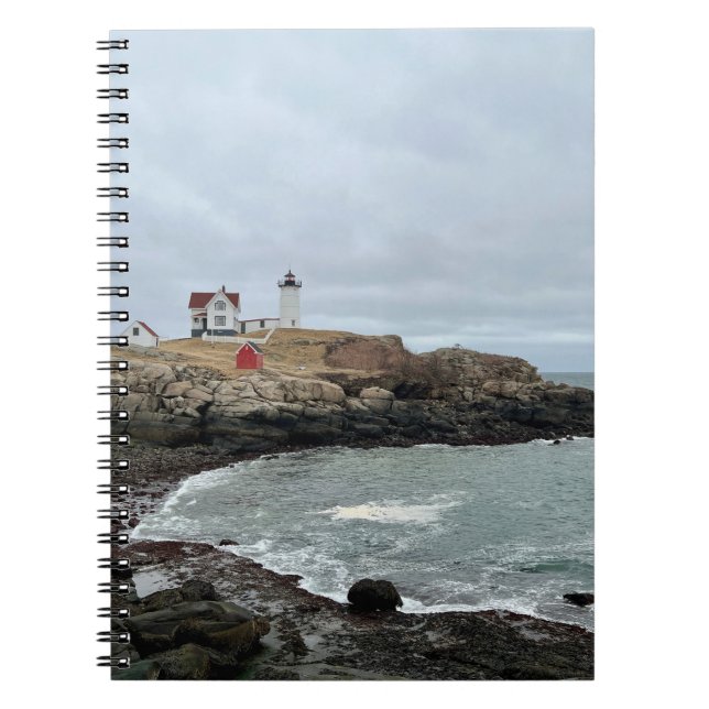 Caderno Espiral Foto do Farol de Nubble (Frente)
