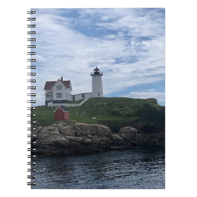 Caderno Espiral Foto do Farol de Nubble (Frente)