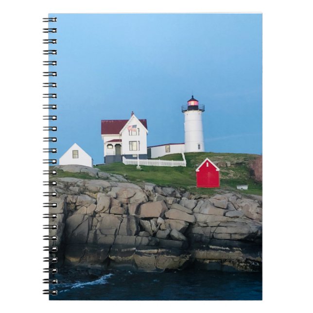 Caderno Espiral Foto do Farol de Nubble (Frente)