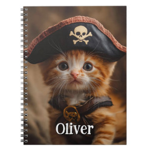 Caderno Espiral Foto do Pirata de Cristóvão Vermelho Cinto