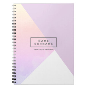 Caderno Espiral Foto Espiral Geométrica do Pastel Violet Moderno