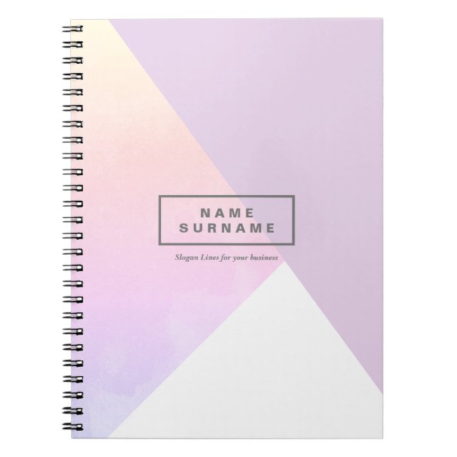 Caderno Espiral Foto Espiral Geométrica do Pastel Violet Moderno (Frente)