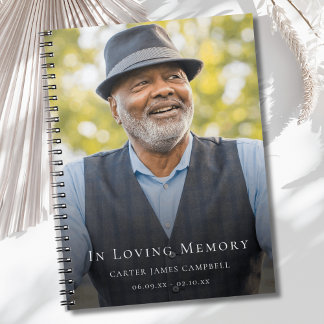 Caderno Espiral Foto Memorial ou Livro de Convidados Funeral
