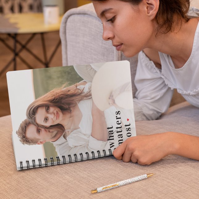 Caderno Espiral Foto moderna e o que importa a citação mais positi (Criador carregado)