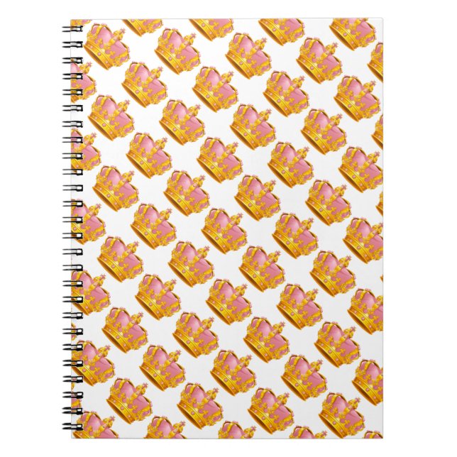 Caderno Espiral Foto: Notebook/Coroa rosa e Dourada (Frente)