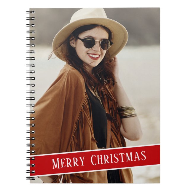 Caderno Espiral Foto personalizada com monograma simples (Frente)