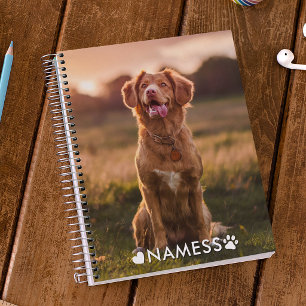 Caderno Espiral Foto Personalizada Com O Nome Do Seu Cachorro
