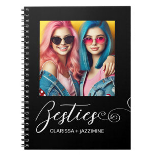 Caderno Espiral Foto personalizada de Bestimento Branco Preto Mode