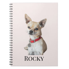 Caderno Espiral Foto Personalizada de Cachorro | Nome de Animal de