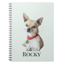 Caderno Espiral Foto Personalizada de Cachorro | Nome do Pet Perso