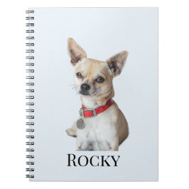Caderno Espiral Foto Personalizada de Cachorro | Nome do Pet Perso