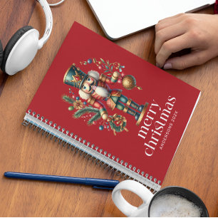 Caderno Espiral Foto personalizada do biscoito de Natal Festivo