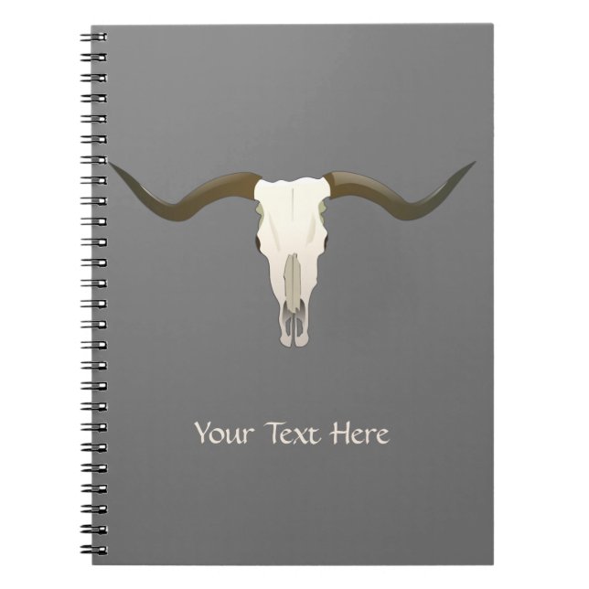Caderno Espiral Foto personalizada do Western Longhorn (Frente)