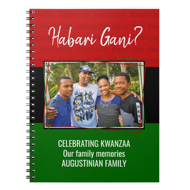 Caderno Espiral Foto personalizada HABARI GANI Kwanzaa (Frente)
