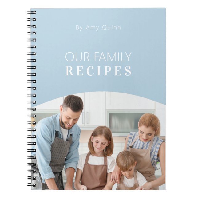 Caderno Espiral Foto Personalizada Minimalista Moderna com Textos  (Frente)