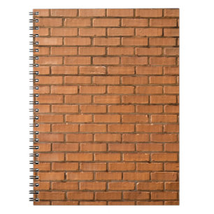 Caderno Espiral Fotografia aproximada da parede de tijolos castanh