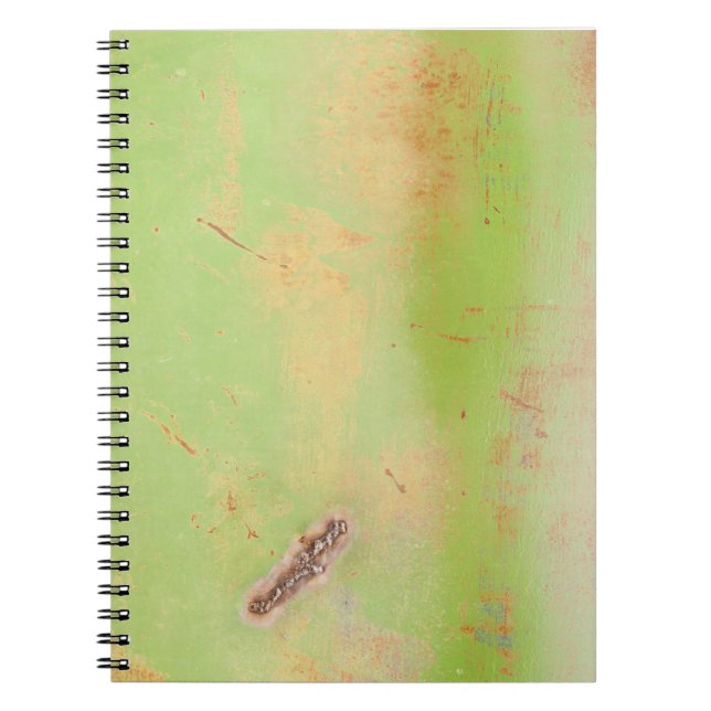 Caderno Espiral Fotografia de Grunge Soldada Patina de Metal Verde (Frente)
