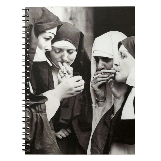 Caderno Espiral Fotografia de Vintage de Freiras (Frente)