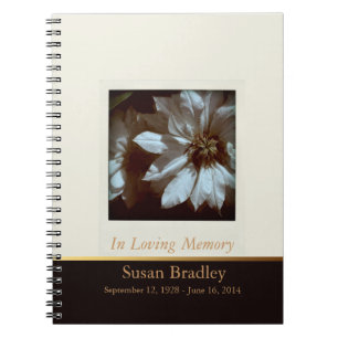 Caderno Espiral Fotografia Floral Clematis 3 Livro de Convidados F