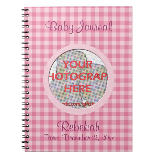 Caderno Espiral Fotografia personalizada: Baby Girl in a Pod Pink  (Frente)