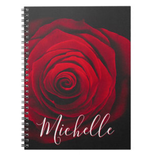 Caderno Espiral Fotografia personalizada da colheita da rosa verme