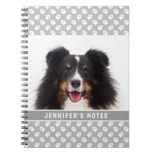 Caderno Espiral Fotografias De Pet Personalizadas E Peças Na Cinza