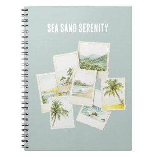 Caderno Espiral Fotos da Praia Serenidade da Areia do Mar Tropical