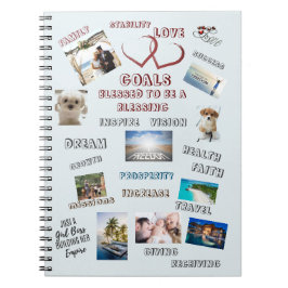 Caderno Espiral Fotos de Colagem do Quadro de Visão de Metas Inspi
