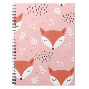 Caderno Espiral Fox Divertido: Padrão de Floresta Bonita