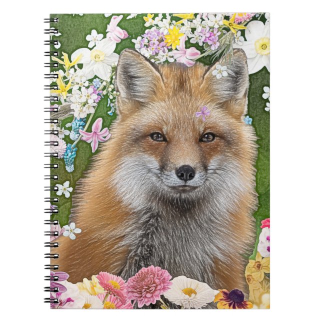 Caderno Espiral Fox do conto no Campo das Flores (Frente)