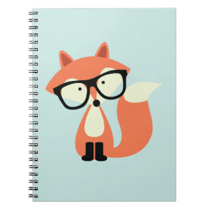 Caderno Espiral Fox vermelho do hipster bonito