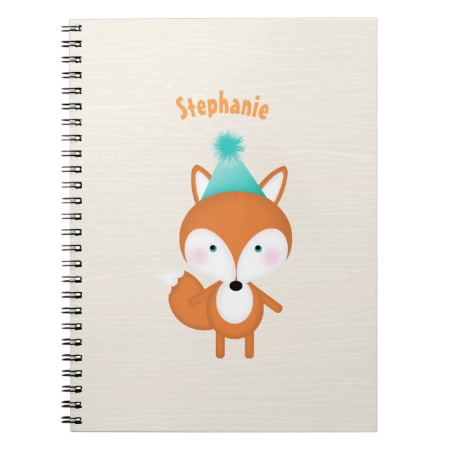 Caderno Espiral Fox Woodland com Balões (Frente)