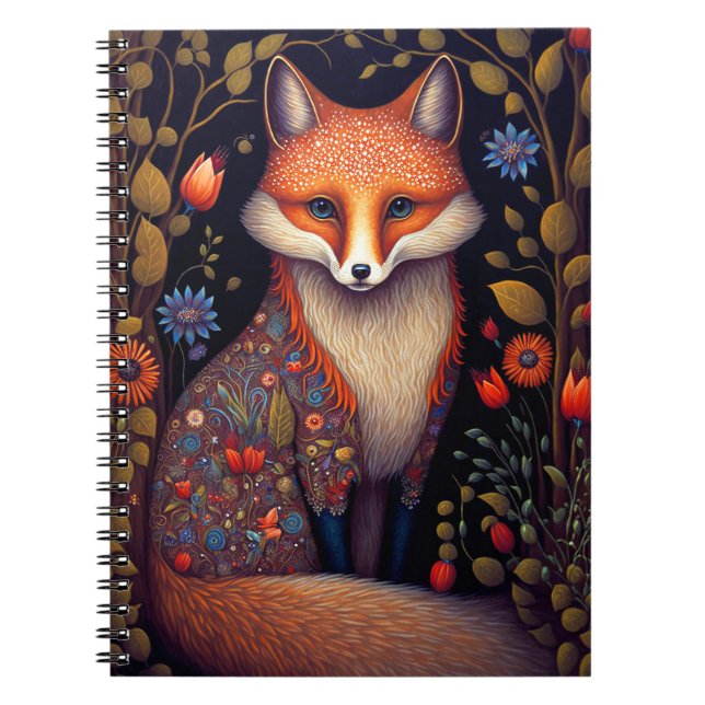 Caderno Espiral Fox Woodland Fantasy Art (Frente)