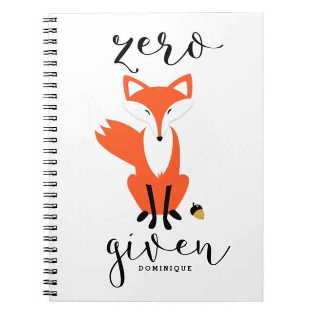 Caderno Espiral Fox Zero Dada Engraçada Arma Personalizada II (Frente)