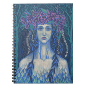Caderno Espiral Foxgama dryad linda garota arte surreal de fantasi