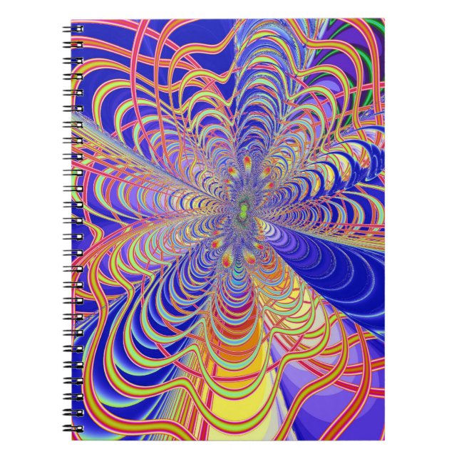 Caderno Espiral Fractal Abstrato 061012d (Frente)