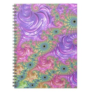 Caderno Espiral Fractal arco-íris