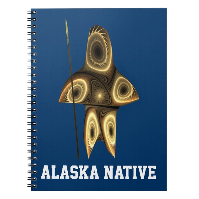 Caderno Espiral Fractal Inuit Hunter - Nativo do Alasca (Frente)