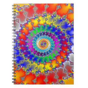 Caderno Espiral Fractal Psicedélico