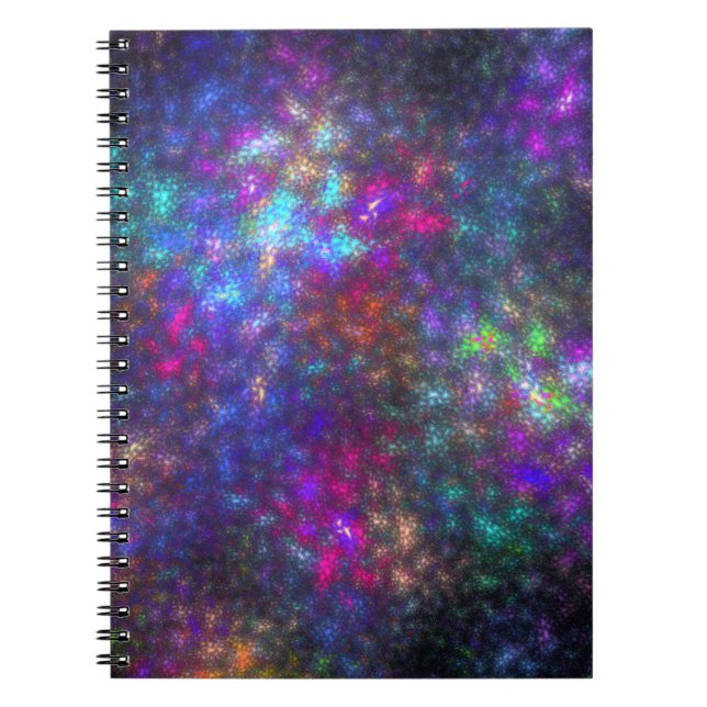 Caderno Espiral Fractal Rainbow (Frente)