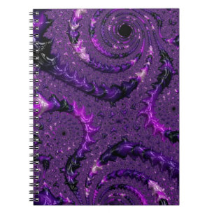 Caderno Espiral Fractal Roxo