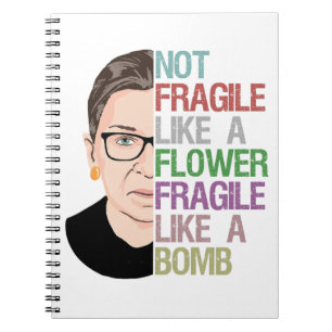 Caderno Espiral Frágil como uma bomba RBG